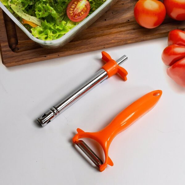 01_be37ddec-69f4-4c1f-9ba7-50d2c14ec01d.jpg 2 in 1 Kitchen Combo Lighter with Vegetable Cutter Peeler For Kitchen (2 Pc Set)
