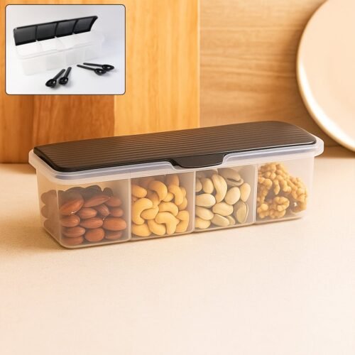 01_bf6f786e-c3fe-4313-98ff-6fc003498f78.jpg Kitchen Multipurpose Air-tight 4 Sections Storage Containers / Masala Box (1 Set)