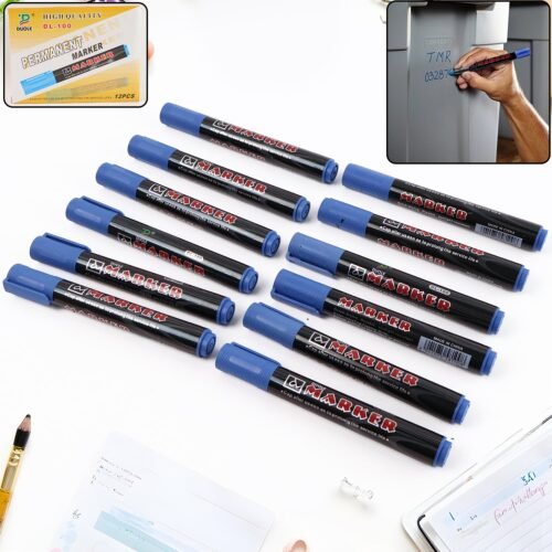01_bfbde2ea-e8c8-4ab6-9238-66ec4e5228a9.jpg Premium Permanent Blue Marker Pen Set (12 Pc)