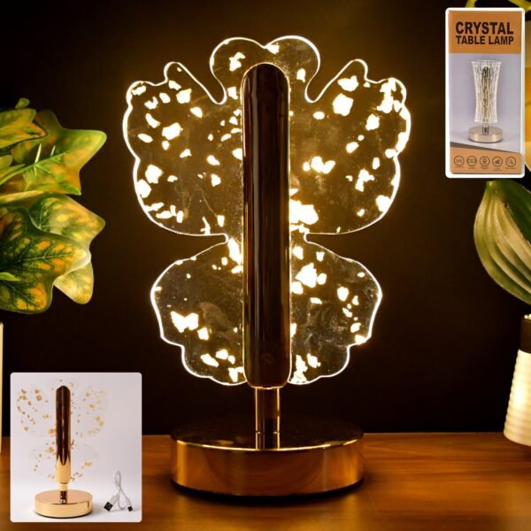 Luxury Golden Crystal LED Table Lamp (1 Pc)