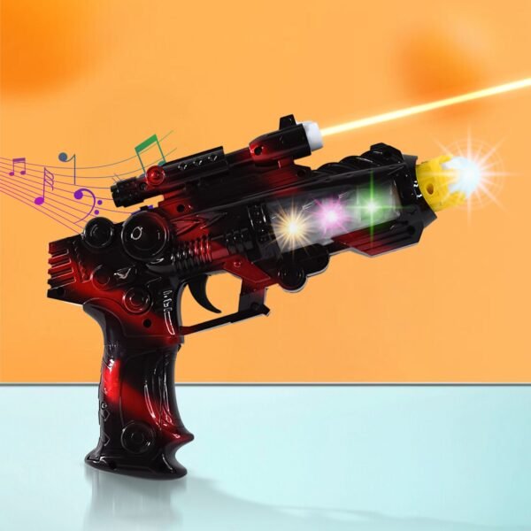 TTG LED Flashing Sound Laser Toy Gun – Battery Operated Space Gun with Lights & Music