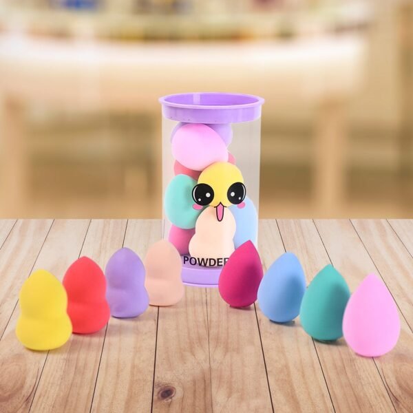 Makeup Beauty Powder Puff (8 Pcs Set / With Case / Mix Color)