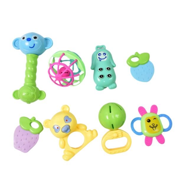 Kinder Rattles & Teething Set – Non-Toxic Shake & Grab Baby Toys (8 Pcs Set)