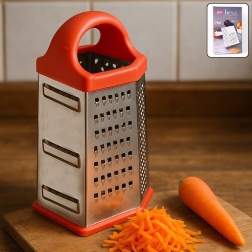 Supermom 7-in-1 Heavy Duty Stainless Steel Box Grater with Ergonomic Handle (1 Pc)