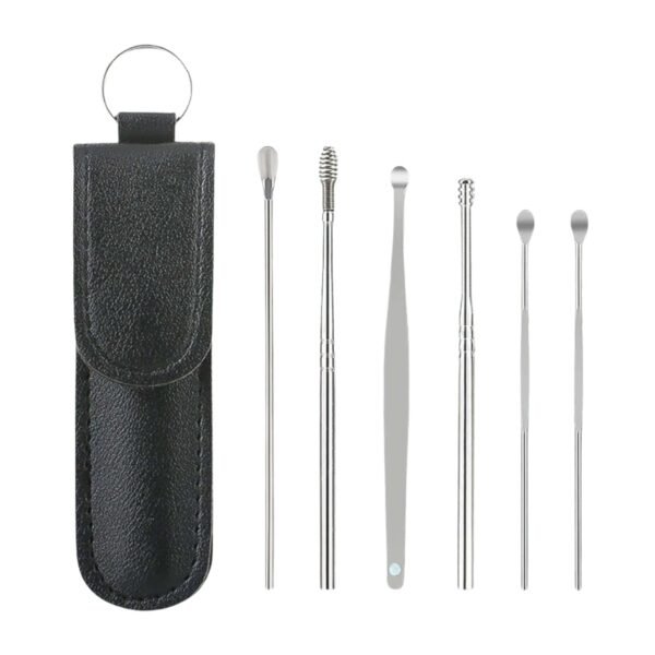 6-in-1 Ear Wax Cleaner- Resuable Ear Cleaning Tools Leather Pouch