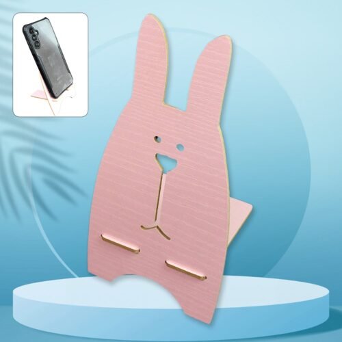 01_d100674d-d057-484f-8746-11a12b4a5d87.jpg Wooden Cute Lovely Rabbit Design Mobile Stand (1 Pc)