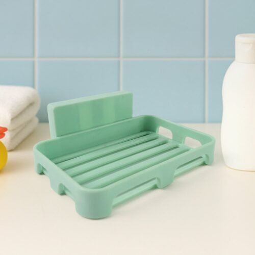 Multipurpose Wall-Mount Soap Dish with Self-Draining Slotted Base (1 Pc)