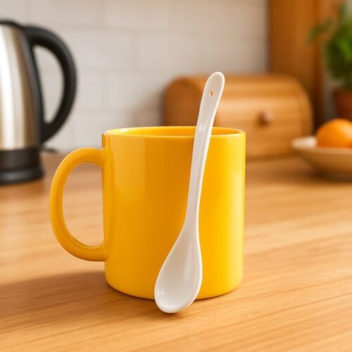 Elegant Plastic Mug with Matching Spoon