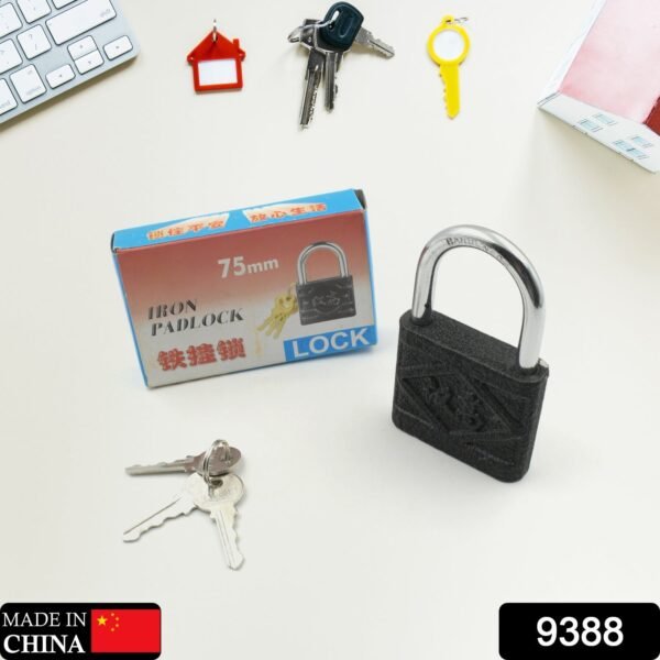 01_da6285ee-bdf3-4f1d-a05b-879c799209e8.jpg Black Iron Padlock – Brass Core, Waterproof & Anti-Theft for Home & Outdoor (75 mm)