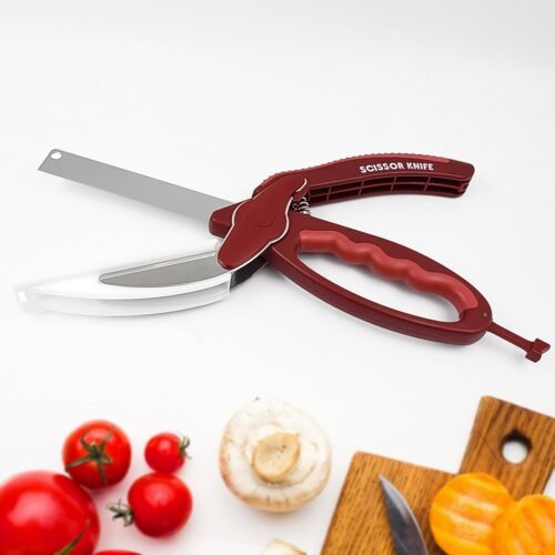 01_da804f59-de3d-4db3-a1f7-41fef562862b.jpg 2 in 1 Kitchen Knife Scissor with Spring Locking Hinge and Chopping Board (1 Pc)