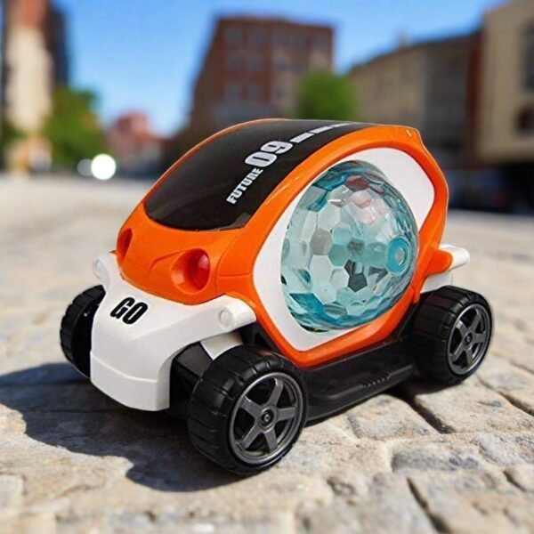 360° Rotating Stunt Car Toy – Bump & Go (1 Pc, Battery Not Included)