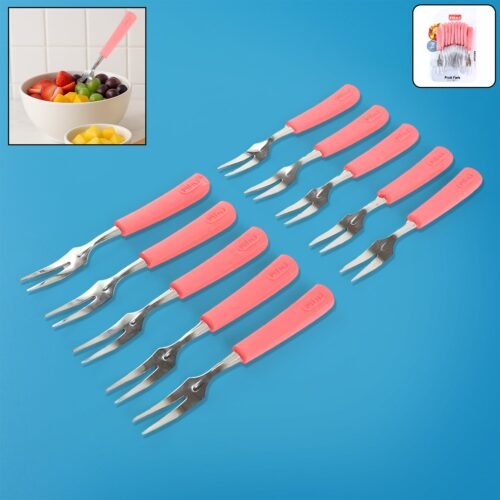 01_dbc7f490-f7b3-480e-af0e-5288e2341875.jpg Premium Stainless Steel Fruit Fork Set – 10 Pieces with Soft Non-Slip Handle
