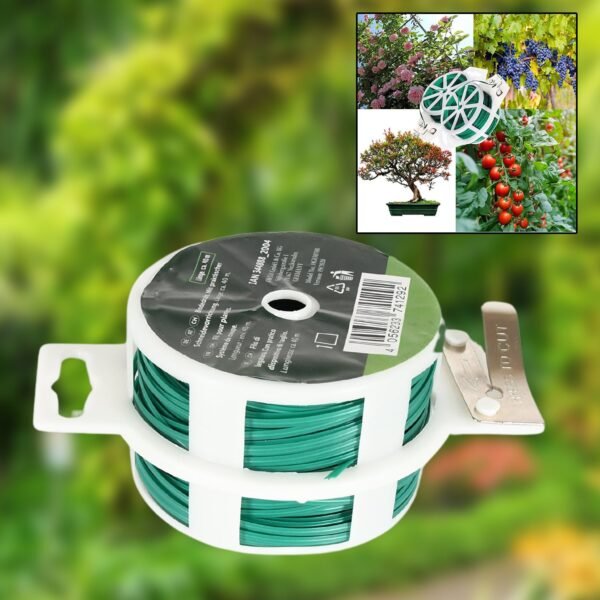 01_dc555730-fbf3-4ee5-a2ee-ee289ec9ad80.jpg Garden Wire, Sturdy Plant Ties for Support, Garden Ties with Cutter (50 Mtr)
