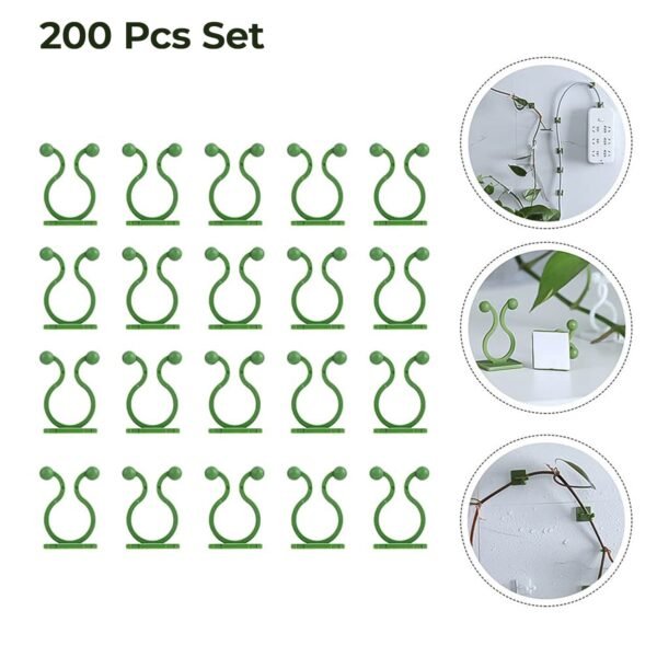 Plant Climbing Wall Fixture Clip Self-Adhesive Hook (Approx 200 Pcs Set)