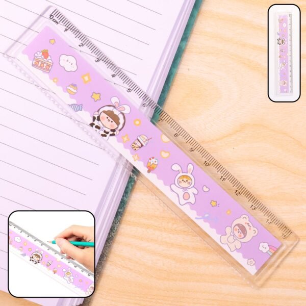 01_ddd46f6b-e1fd-45c2-9bdd-e7322a06ff69.jpg Premium Cute Cartoon Plastic Ruler for Kids (1 Pc)