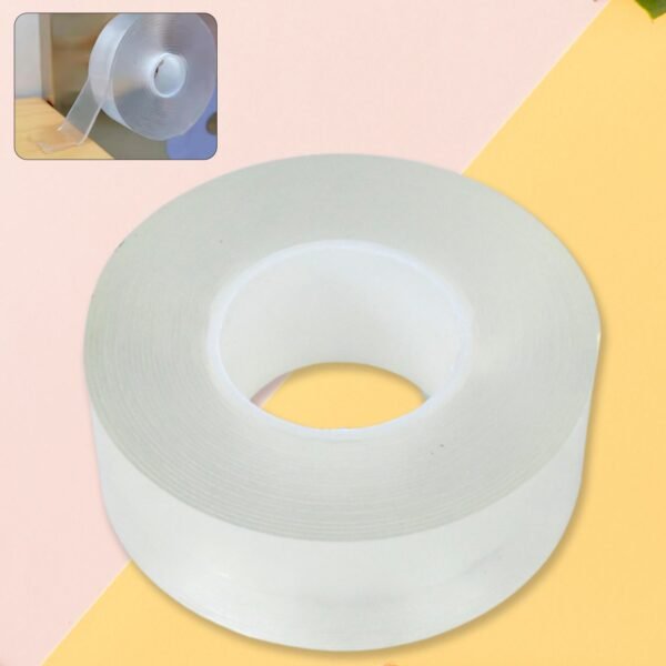 Sticky Double Sided Tape Washable Adhesive Tape Reusable (8.5×3 Cm / 1 Pc)