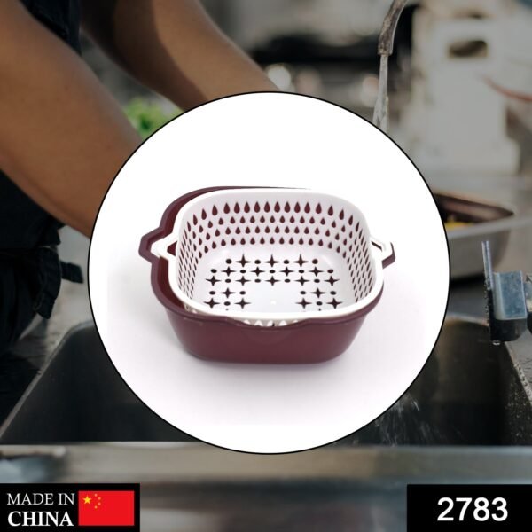 2 In 1 Basket Strainer To Rinse Various Types Of Items Like Fruits, Vegetables Etc