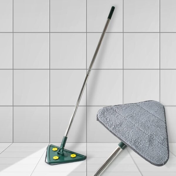 2-in-1 Extendable Triangle Mop – 360° Rotating Telescopic Mop (1 Pc)