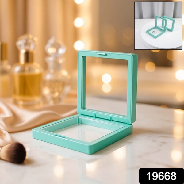Transparent Jewellery Display Box (9x9 cm / 1 Pc / Green)