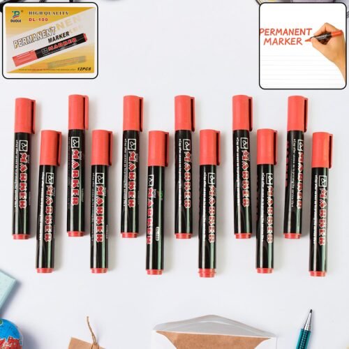 01_e4fd3b26-8eec-41d4-8326-31f71e86704e.jpg Premium Permanent Red Marker Pen Set (12 Pcs Set)