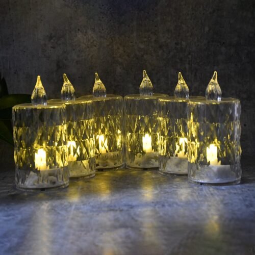 Decorative LED Crystal Flameless Candle Set (6 Pc)