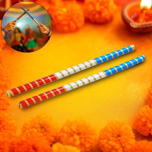 01_ec162f18-2119-4025-afbe-422d1314c091.jpg Traditional Decorative Dandiya Sticks Pair for Navratri, Garba (2 Pc)