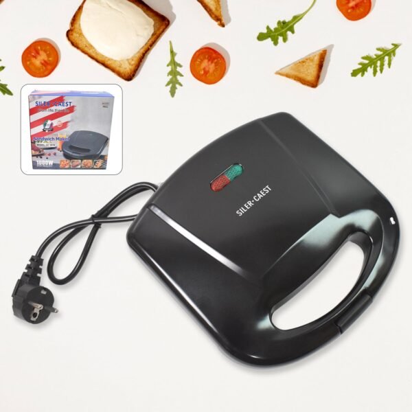 Sandwich Maker – Makes 2 Square Sandwiches, Non-Stick Plates, Easy to Clean