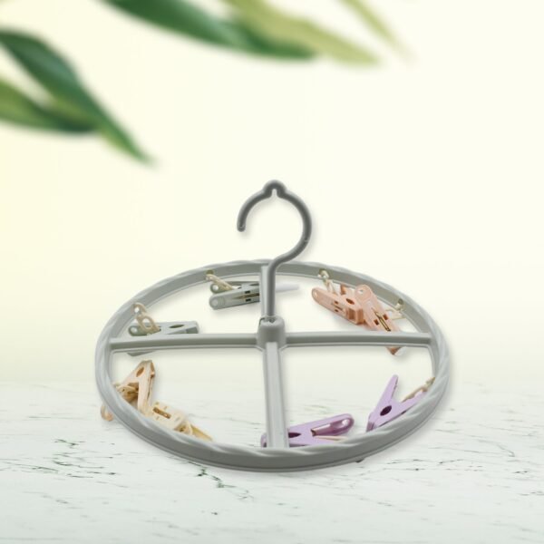 Drying Rack with 8 Clothespin Clips Sock & Underwear Hanger