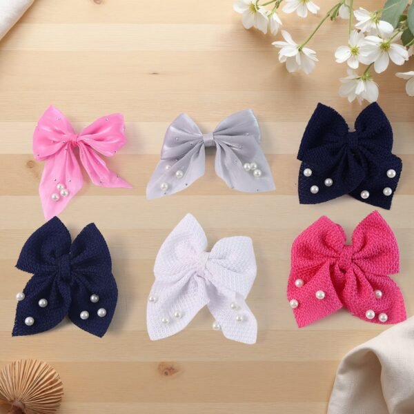 01_f17d5e5e-96dc-4121-90ff-19733e5a3933.jpg Hair Bow Knot Clip Suitable Girls (12 Pc / Multicolour & Mix Design)