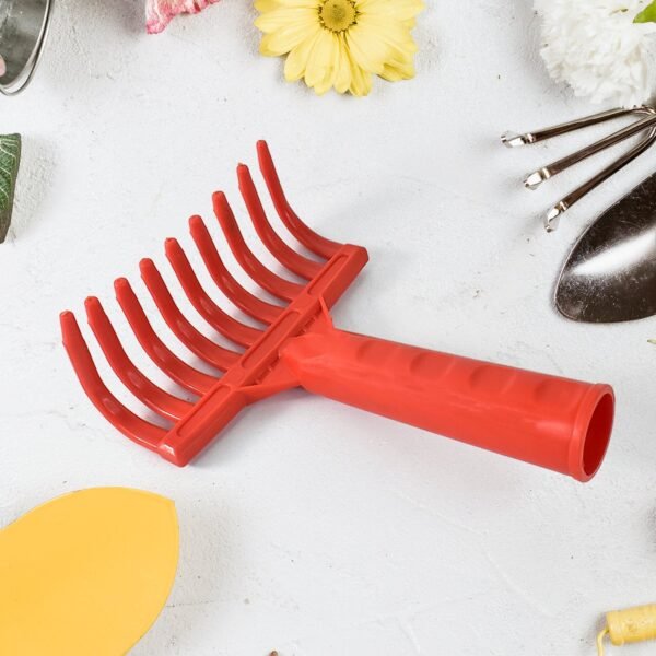 Heavy Duty Plastic Garden Hand Rake – 9-Tooth Cultivator Tool (1 Pc)