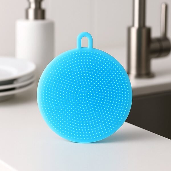 01_f5d10279-69b8-4fc0-b5b4-cc06630b8648.jpg Sky Blue Silicone Dish Scrubber Sponge Mildew Free, Non Stick, Heat Resistant