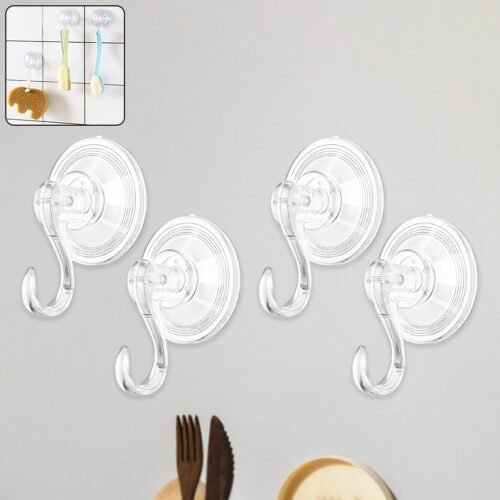 01_f70af764-6122-4d2a-9f80-a299e63bbb84.jpg Plastic Suction Cup Hooks (4 Pcs Set)