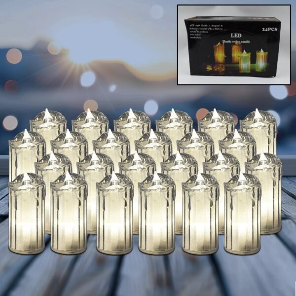 24 Pc Flameless and Smokeless Decorative Melting Candles