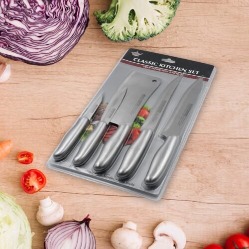 Big Size Professional Sharp Durable Quality Pack of 5 Kitchen Knives Set (5 Pc Set)