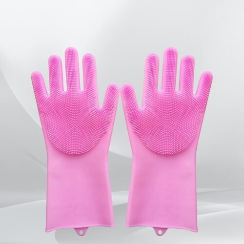 Dishwashing Gloves with Scrubber (1 Pair, 250 Gm)