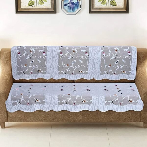 Elegant Floral Sofa Protector Runner - (1 Pc / 139x28 Inch)