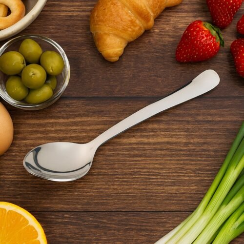 01_spoon.jpg Stainless Steel Dining Spoon / Baby Spoon - (1 Pc)