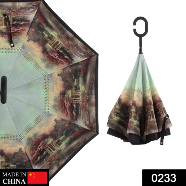 0233.jpg Printed Travel Windproof Umbrella (Reverse Umbrella)