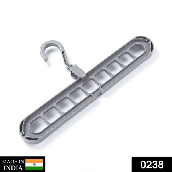 9-Hole Plastic Hanger Hook for Wardrobe Clothes Organization & Indoor Storage