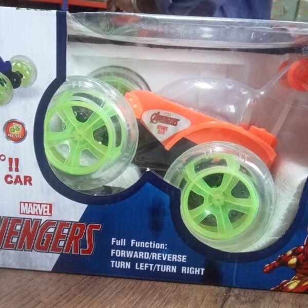 Rechargeable 360° Stunt Remote Control Car with 3D Lights & Music for Kids