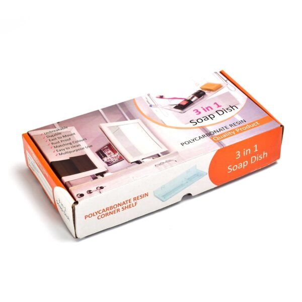 3-in-1 Glass Soap Dish for Bathroom Ware by Pure Source India