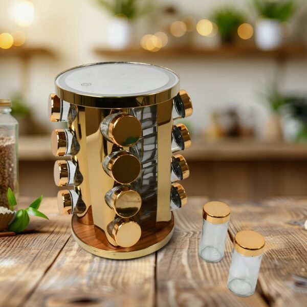 02_019e1290-7b50-439e-81a5-1d09c41afa7c.jpg LED Spice Rack Organizer, Rotating Spice Rack (Golden / 16 Pc / MOQ - 6 pc)