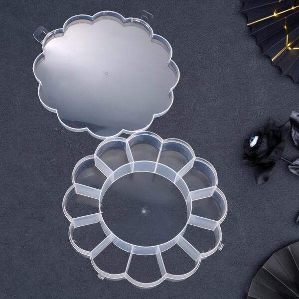 Round Compartment Plastic Storage Box (1 Pc)
