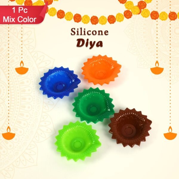 Silicone Diya Diwali Attractive Design Colourful Diya Combo, (Mix Design /1 Pc)