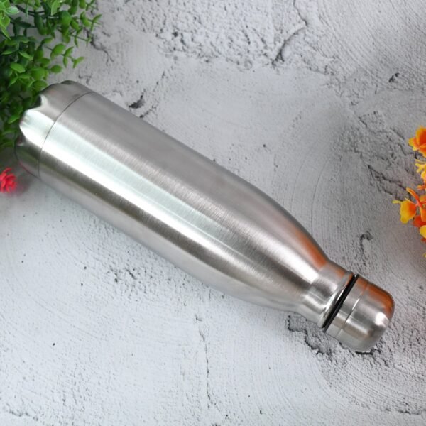 Silver Stainless Steel Water Bottle Approx 500 ML (1 Pc)