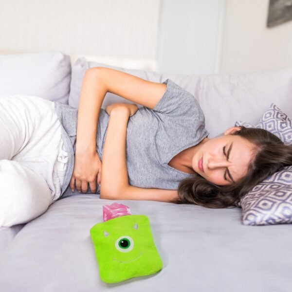 02_0ae2508e-f5c8-4077-8260-54e447a5669c.jpg Green One-Eyed Monster Print Small Hot Water Bag with Cover for Pain Relief