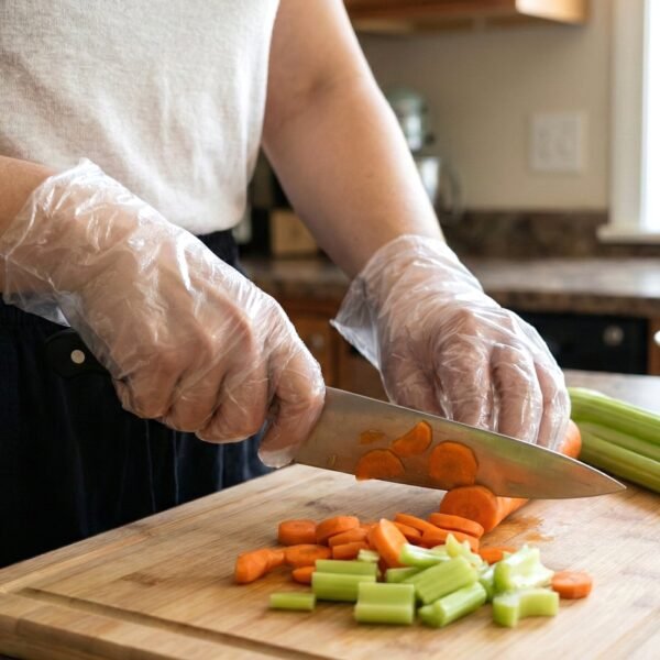 Disposable Transparent Plastic Gloves (100 Piece Pack)