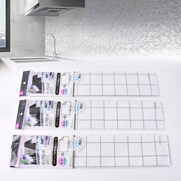 Aluminium Kitchen Wall Sheet Aluminium Without Adhesive (3 Pc / 50x90 Cm)