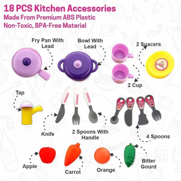 02_123a9080-f147-46c7-81c8-00b52c3866c7.jpg Kitchen Set for Kids Girls Pretend Play Toys Little (23 Pcs Set Approx)