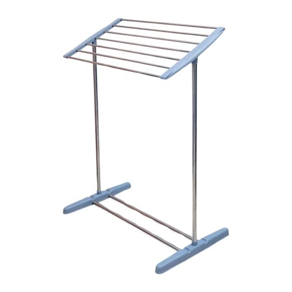 02_14feceaa-1a51-4c40-8fe6-41ab79a38698.jpg Multi-Functional Single Tier Mobile Towel Foldable Rack for Cloth and Towel / Stainless Steel and Plastic Made Mobile Towel and Cloth Rack Holder Indoor / Outdoor Standing Movable Cloth Dryer Rack, Balcony Cloth Drying Stand